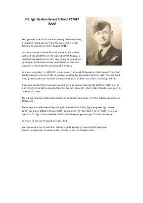 A preview of a PDF biography for Collard, Gaetan Gerard